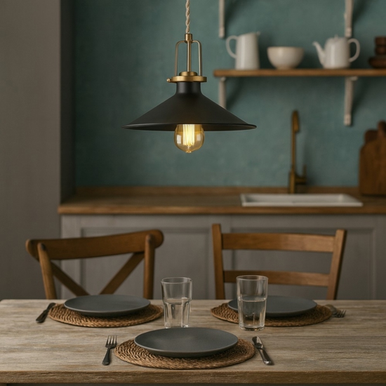 Eris-3 sp1 ideal lux lampadario da cucina nero rustico