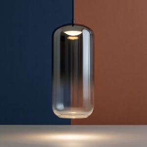 Lampada pendente a sospensione led 3w 3000k vetro fume