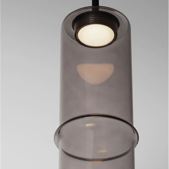 Lampada a sospensione led design moderna vetro caffe per comodino