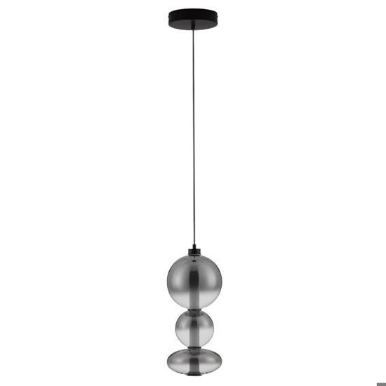Lampada a sospensione led sfere di vetro fume trasparente