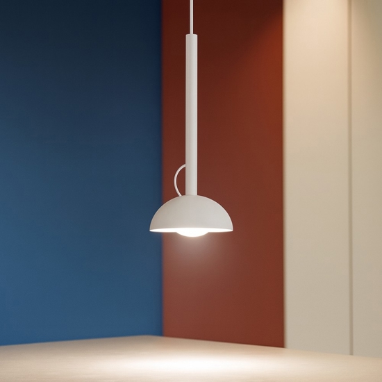 Lampada a sospensione bianca parabola orientabile Lampada a sospensione bianca parabola orientabile