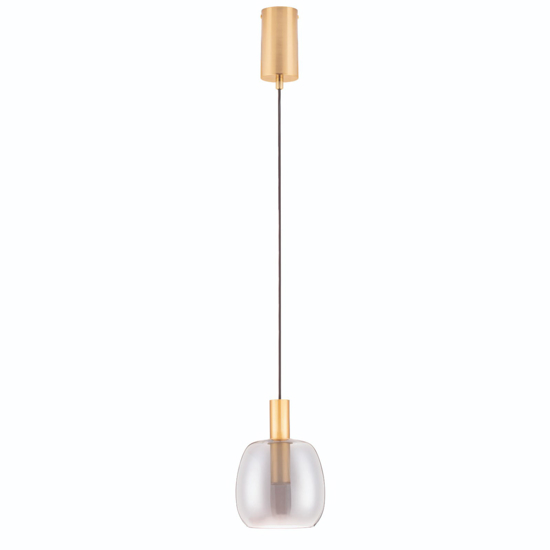 Lampada oro led 7w 3000k a sospensione oro vetro fume