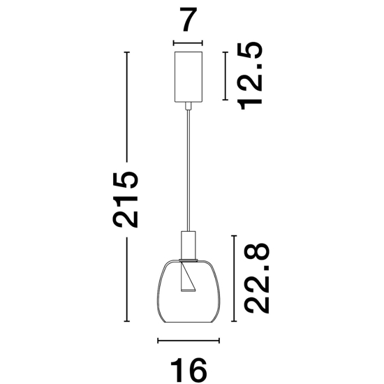 Lampada oro led 7w 3000k a sospensione oro vetro fume