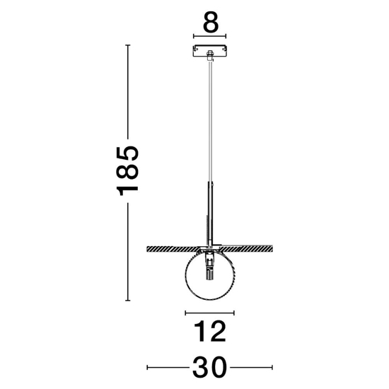 Lampada a sospensione dor disco marmo nero con sfera di vetro Lampada a sospensione dor disco marmo nero con sfera di vetro