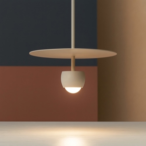 Lampada a sospensione beige design moderna per isola cucina