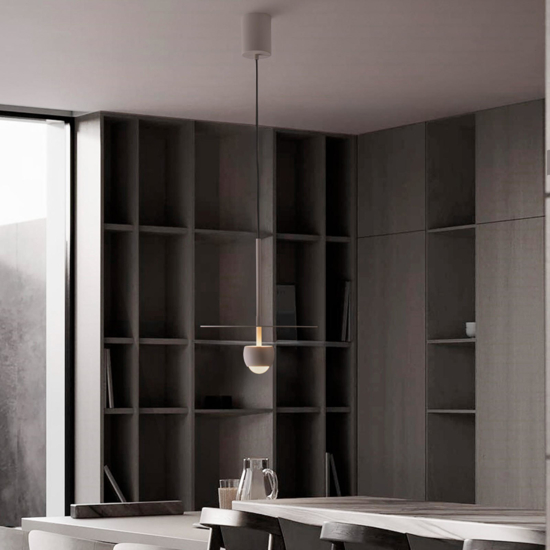 Lampada a sospensione beige design moderna per isola cucina Lampada a sospensione beige design moderna per isola cucina