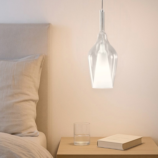 Lampada a sospensione ofelia gea luce in vetro