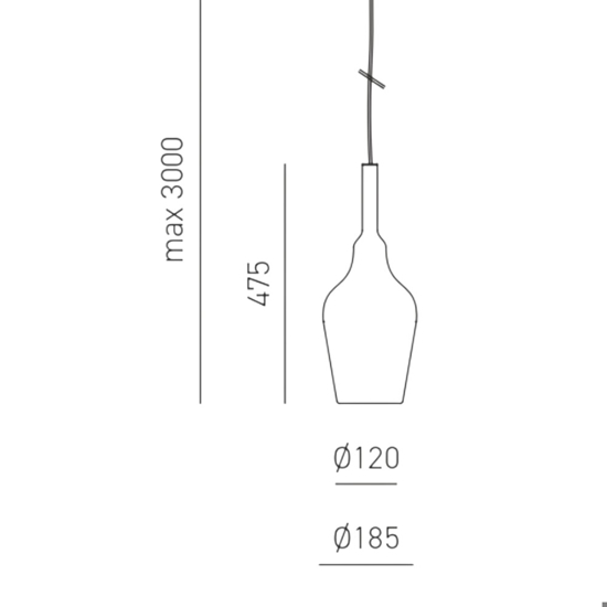 Lampada a sospensione ofelia gea luce in vetro