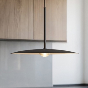 Lampada a sospensione da cucina minimal tonda nera led 3000k