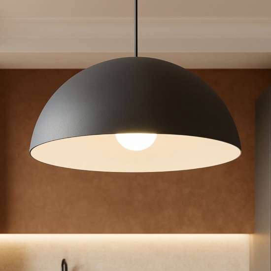 Maytoni basic colors lampadario da cucina nera minimal cupola