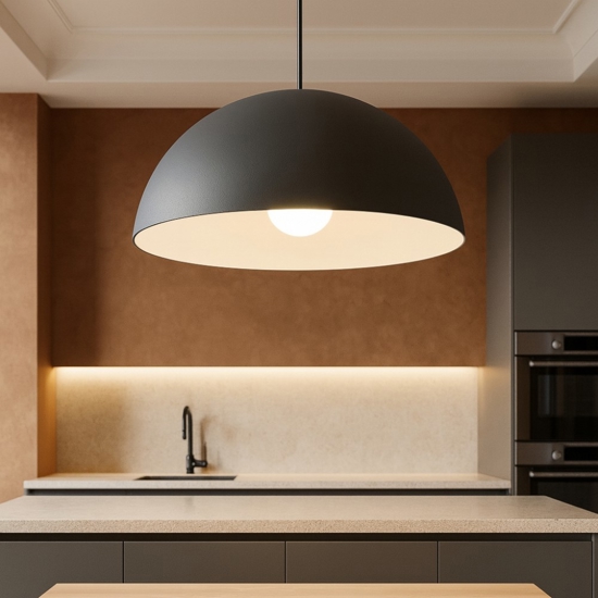 Maytoni basic colors lampadario da cucina nera minimal cupola