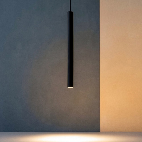 Gea luce thalassia lampada a sospensione led 7w 3000k da comodino nera