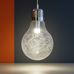 Luce max sp1 small lampadina gigante a sospensione per cameretta ideal lux