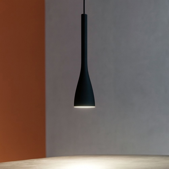 Flut sp1 small idea lux lampada a sospensione per isola cucina vetro nero
