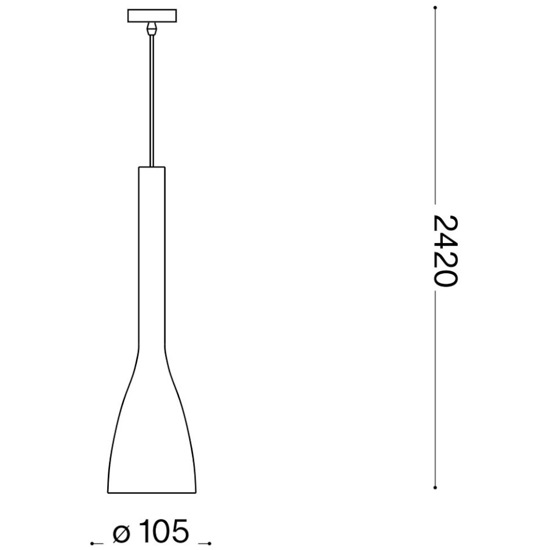 Flut sp1 small idea lux lampada a sospensione per isola cucina vetro nero