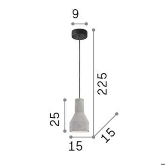 Lampada a sospensione per bancone cemento grezzo ideal lux oil-1 sp1 Lampada a sospensione per bancone cemento grezzo ideal lux oil-1 sp1