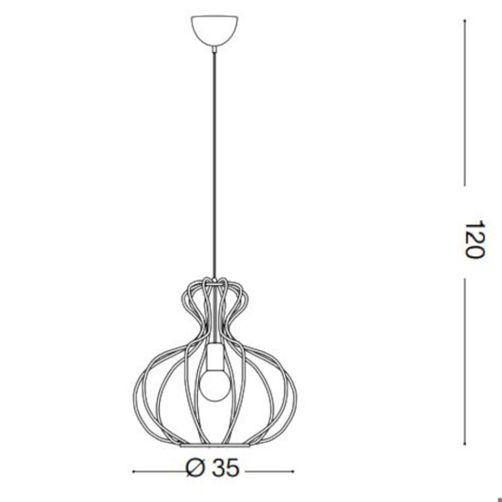 Ideal lux ampolla-1 sp1 nero lampada a sospensione per soggiorno