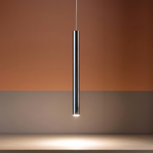 Ideal lux ultrathin sp d040 round cromo lampada a sospensione per cucina led