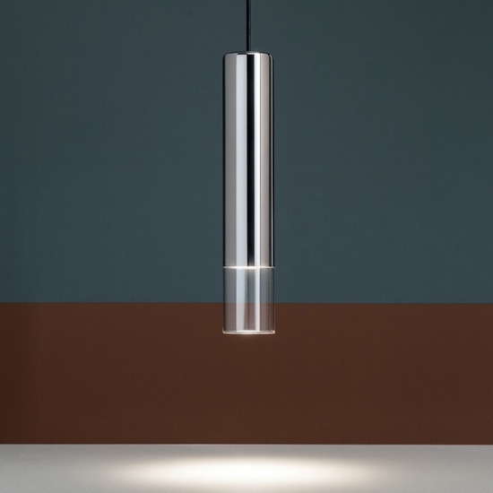 Ideal lux look sp1 d06 lampada a sospensione cromo cilindro