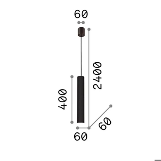 Ideal lux look sp1 d06 lampada a sospensione cromo cilindro