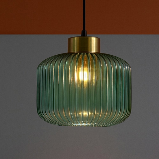 Mint-2 sp1 ideal lux lampada a sospensione in vetro rigato verde