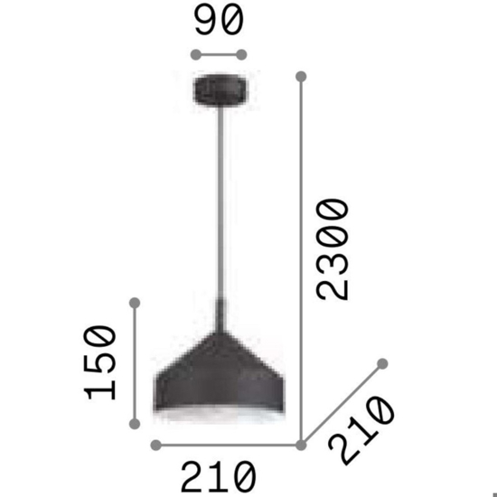 Ideal lux lampada a sospensione per penisola cono bianco