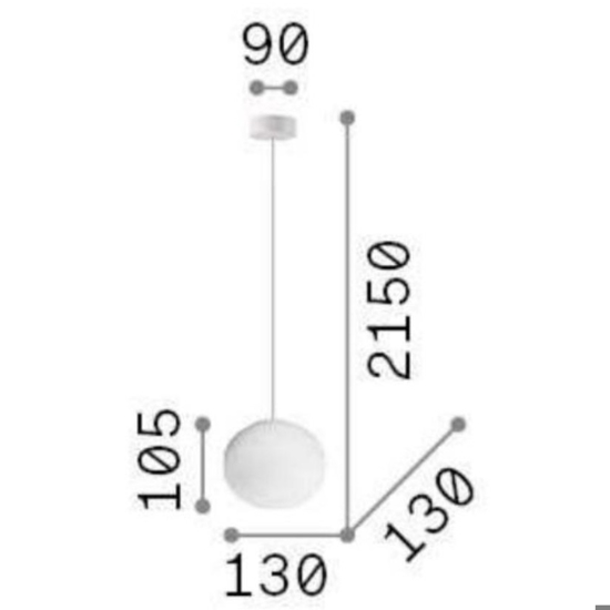 Cotton sp1 d13 ideal lux lampada a sospensione sfera bianca Cotton sp1 d13 ideal lux lampada a sospensione sfera bianca