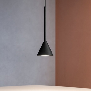 Archimede sp cono lampada a sospensione ideal lux per camera da letto led 3000k nero