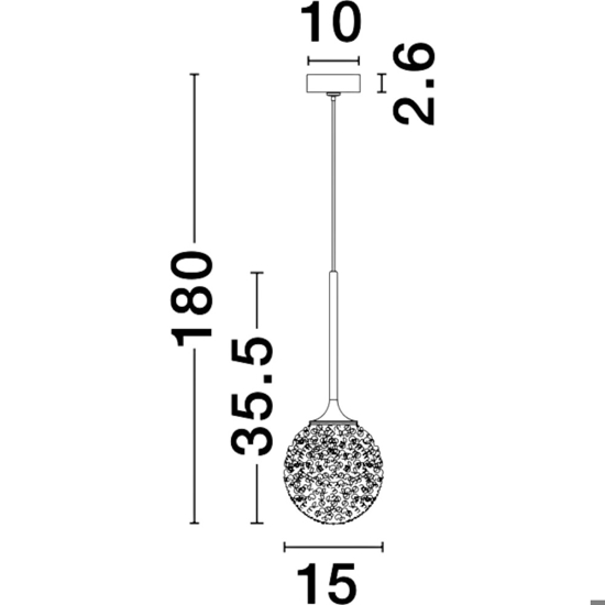 Lampada pendente per comodino stanza da letto oro