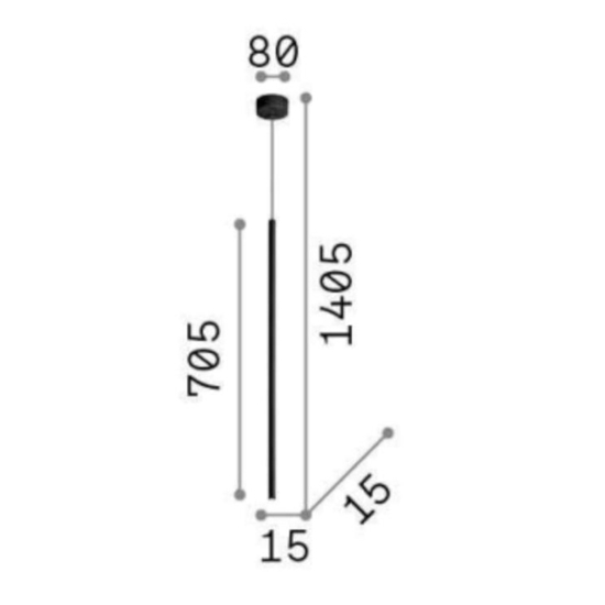 Filo sp1 ideal lux lampada a sospensione cilindro nero led 2700k