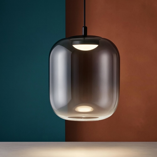 Lampada a sospensione led 3w 3000k di vetro fume Lampada a sospensione led 3w 3000k di vetro fume