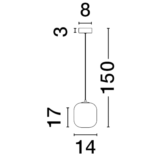 Lampada a sospensione led 3w 3000k di vetro fume Lampada a sospensione led 3w 3000k di vetro fume
