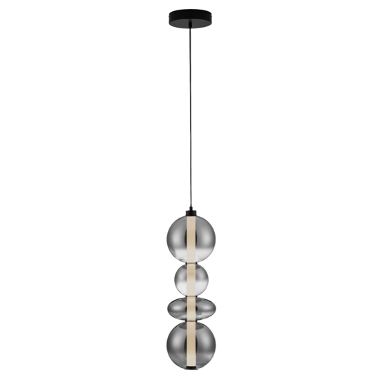 Lampada a sospensione moderno led verticale in vetro fume