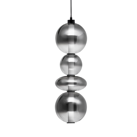 Lampada a sospensione moderno led verticale in vetro fume