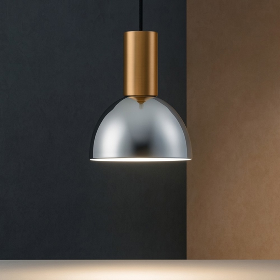 Lampada a sospensione per comodino vetro fume' led 3000k Lampada a sospensione per comodino vetro fume' led 3000k