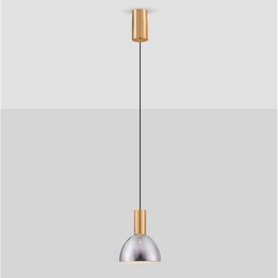 Lampada a sospensione per comodino vetro fume' led 3000k Lampada a sospensione per comodino vetro fume' led 3000k