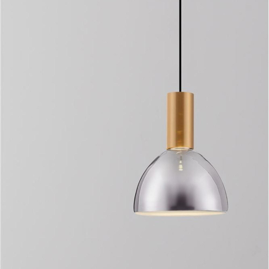 Lampada a sospensione per comodino vetro fume' led 3000k Lampada a sospensione per comodino vetro fume' led 3000k