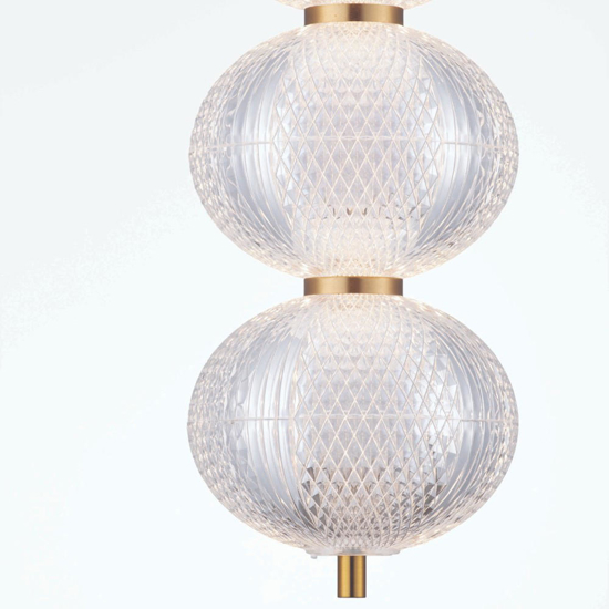 Lampada a sospensione oro stile contemporaneo sfere trasparenti