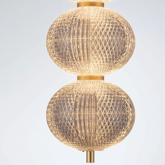 Lampada a sospensione oro stile contemporaneo sfere trasparenti