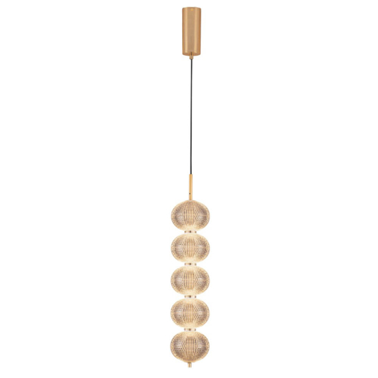 Lampada a sospensione oro stile contemporaneo sfere trasparenti