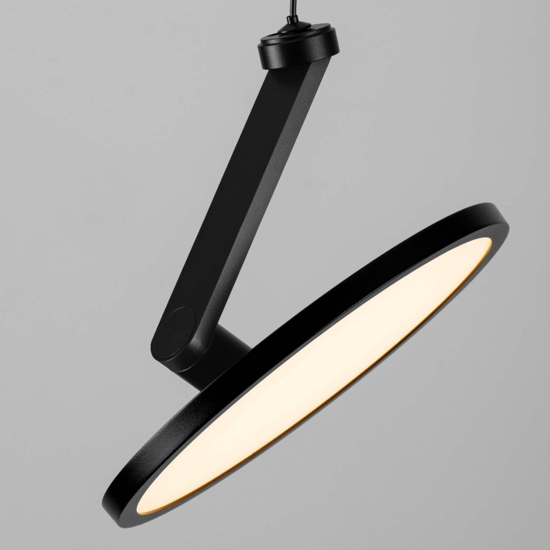 Lampada a sospensione disco nero design moderna led 14w 3000k Lampada a sospensione disco nero design moderna led 14w 3000k