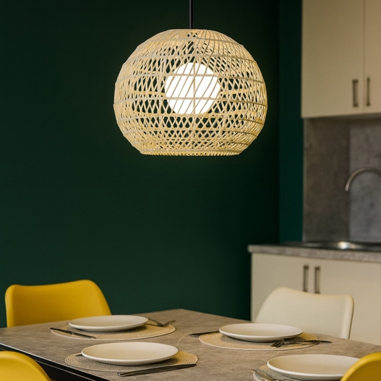 Maytoni cane lampadario da cucina con paralume sferico