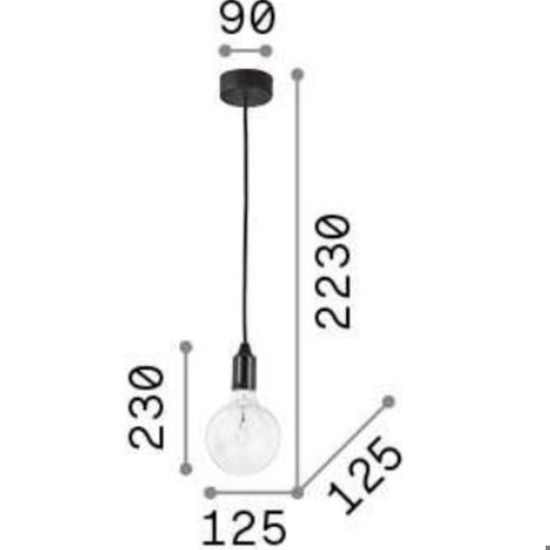 Ideal lux edison sp1 lampada a sospensione nero per cucina Ideal lux edison sp1 lampada a sospensione nero per cucina