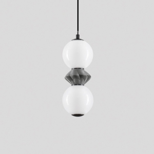 Lampada sospensione per comodino led 3000k vetro e ceramica