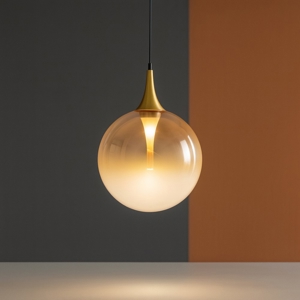 Lampada a sospensione per camera da letto con sfera in vetro led 3000k