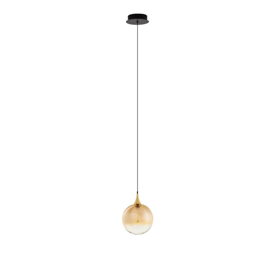 Lampada a sospensione per camera da letto con sfera in vetro led 3000k
