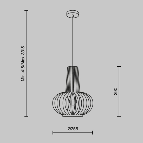 Maytoni roots lampada in legno rustico a sospensione