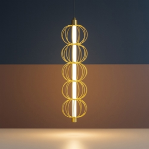 Maytoni golden cage lampada a sospensione led 3000k design elegante