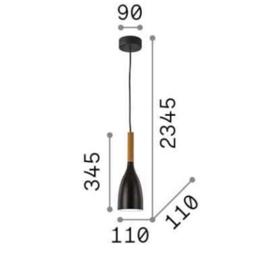 Manhattan sp1 ideal lux  nero lampada a sospensione isola cucina legno naturale Manhattan sp1 ideal lux  nero lampada a sospensione isola cucina legno naturale