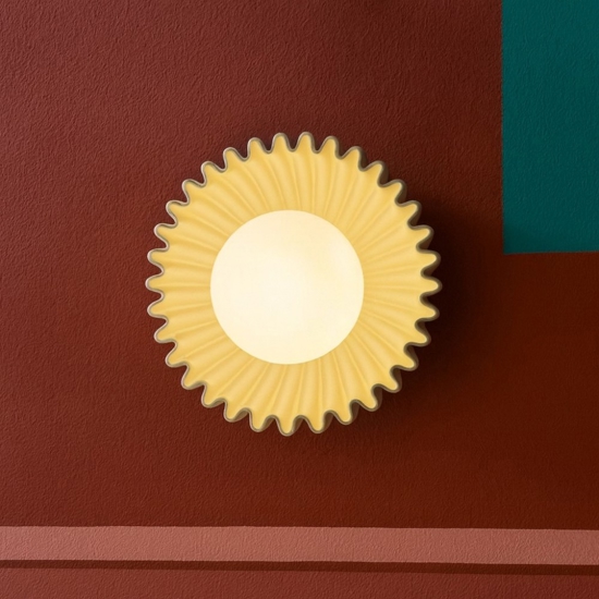 Applique da parete effetto conchiglia crema ceramica Applique da parete effetto conchiglia crema ceramica